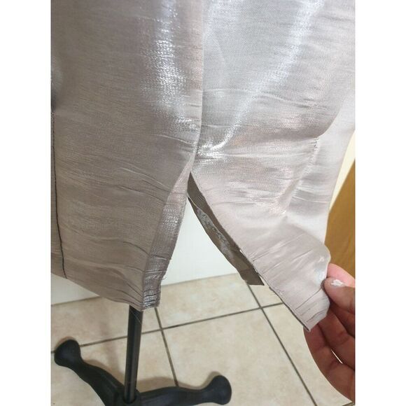 Antonio Melani Sleeveless Cocktail Dress 8 Silver Crossover Bodice Evening Party - Picture 5 of 6